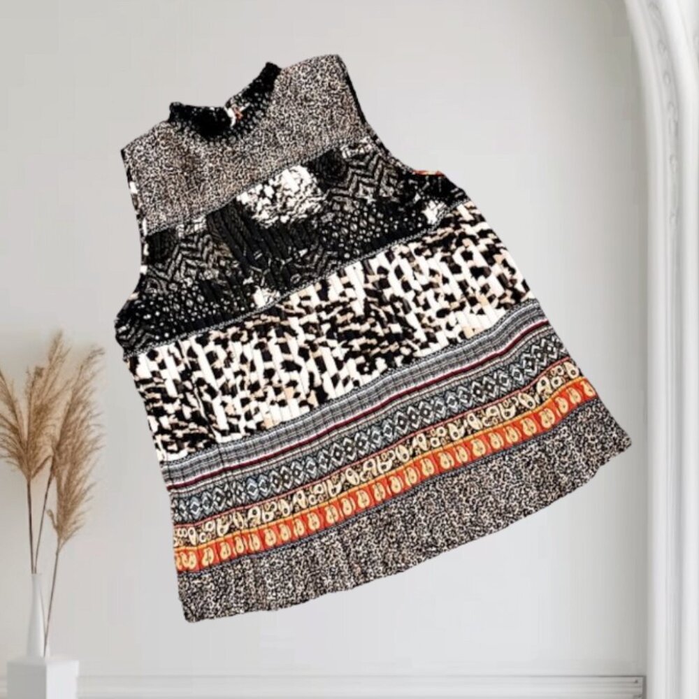 MELISSA PAIGE PINCH PLEAT ANIMAL PRINT SWING TOP SIZE PL